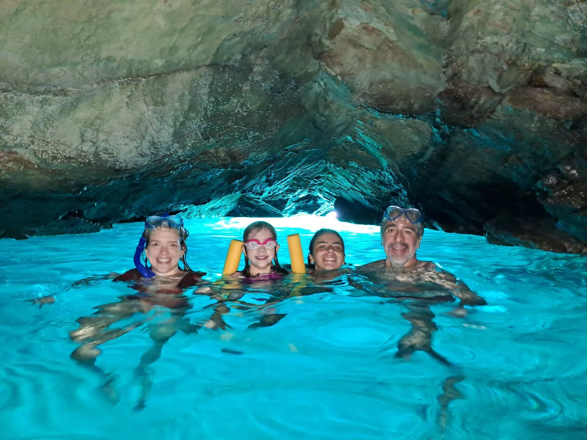 Blue cave, snorkelling in the cave