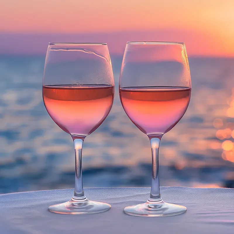 Glass of Croatian wine on board